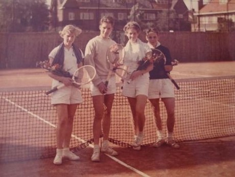 Eerste team in 1956 met Karin ten Bokkel Huinink Jan Dorenbos Henny Faessen en Bob van de Kolk
