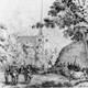 De protestantse kerk aan de Kerkstraat in 1777 getekend door Hendrik Hoogers. © Gemeentearchief Nijmegen/Heemkundekring Groesbeek (PD)