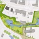 Het plan voor het nieuwe dorpshart. Links van de protestantse kerk is het brongebied van de ‘Groesbeek’ ingetekend. © Afkomstig uit: Nieuwsbrief Centrum Plannen,1 november 2007