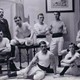 Op deze foto staan de heren: J. Verkerke, M. van der Poel, P. Veen, A. van Arnhem, J.H.v. Logchem, L v/d Stigt, C.J. Wagemaker en directeur de heer J.B. v/d Ham. © Petronel Mulder