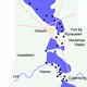 Globale indicatie van de inundatiegebieden en belangrijkste versterkingen van de Nieuwe Hollandse Waterlinie. © Niels Bosboom CC-SA 3.0