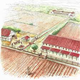 Tekening, Romeinse villa Ewijk © Gemeente Beuningen, 'Beuningen buitengewoon', CC-BY-NC